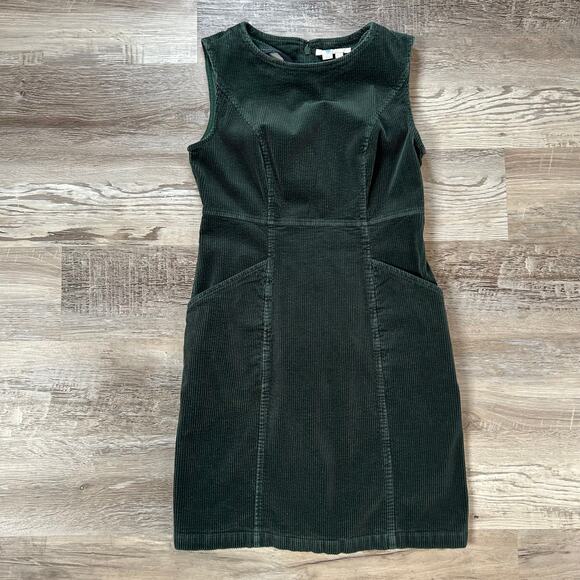 Boden Green Corduroy Sleeveless Mini Dress Structured Fit Fall Classic 4P - Picture 1 of 8